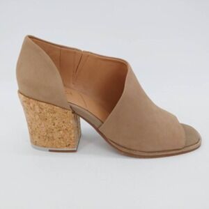 Sava Shoes Womens Bentley Beige 8.5 Leather D'Orsay Pumps Peep Toe Chic New‎